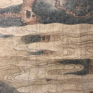 A Chinese silk scroll painting of a garden scene, signed, 18/19th C. — 照片 29