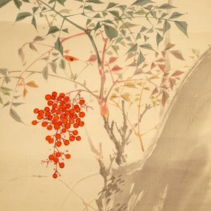 A Chinese silk scroll painting of a mandarin duck, signed, 19/20th C. — photo 3