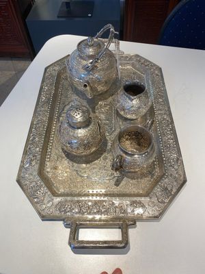 A Chinese silver 4-piece tea service on tray, Tu Mao Xing mark 塗茂興, 19th C. — 照片 2