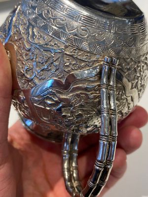 A Chinese silver 4-piece tea service on tray, Tu Mao Xing mark 塗茂興, 19th C. — 照片 22
