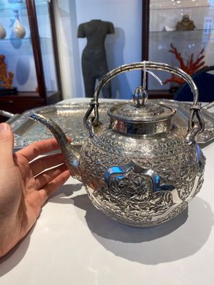A Chinese silver 4-piece tea service on tray, Tu Mao Xing mark 塗茂興, 19th C. — 照片 30