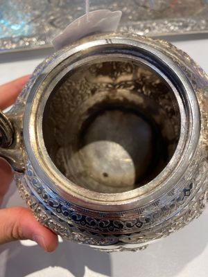 A Chinese silver 4-piece tea service on tray, Tu Mao Xing mark 塗茂興, 19th C. — 照片 35
