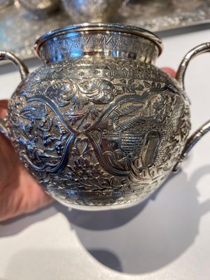 A Chinese silver 4-piece tea service on tray, Tu Mao Xing mark 塗茂興, 19th C. — 照片 4