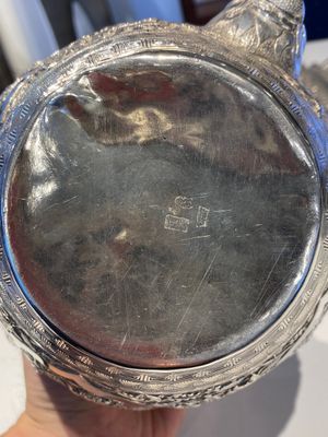 A Chinese silver 4-piece tea service on tray, Tu Mao Xing mark 塗茂興, 19th C. — 照片 45