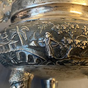 A Chinese silver censer and cover, 19/20th C. — 照片 14