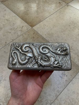 A Chinese silver 'dragon' box and a tobacco box, Sheng chang 昇昌 mark, 19th C. — photo 10