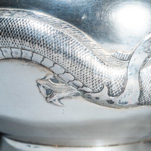 A Chinese silver 'dragon' teapot, Sing Fat, Canton or Hongkong, Republic — photo 11