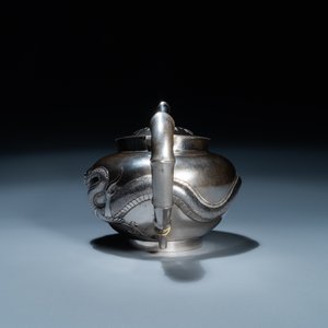 A Chinese silver 'dragon' teapot, Sing Fat, Canton or Hongkong, Republic — photo 2