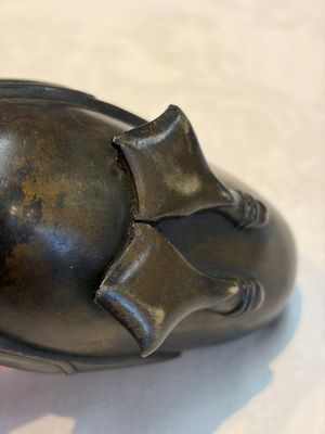 A Chinese silver-inlaid bronze 'Mandarin Duck' censer and cover, Ming — photo 9