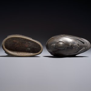 A Chinese silver-inlaid bronze 'Mandarin Duck' censer and cover, Ming — photo 7