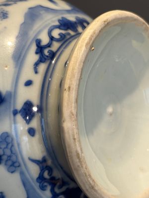 A Chinese silver-mounted blue and white 'Mongolian hunt' ewer, Transitional period — photo 22