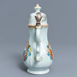A Chinese silver-mounted famille rose coffee jug, Qianlong — 照片 5