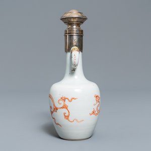 A Chinese silver-mounted iron red 'dragon and phoenix' vase, Kangxi — photo 2