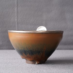 A Chinese silver-mounted Jian 'hare's fur' bowl, Song — photo 14
