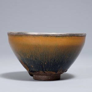 A Chinese silver-mounted Jian 'hare's fur' bowl, Song — photo 3