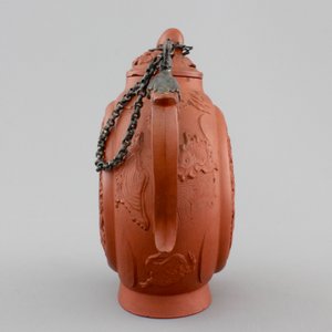A Chinese silver-mounted open-worked Yixing stoneware teapot, 18th C. — foto 5