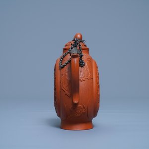 A Chinese silver-mounted reticulated double-walled Yixing stoneware teapot, Kangxi — photo 5
