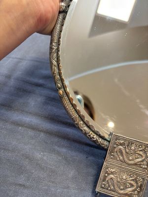 A Chinese silver-plated oval mirror, 19/20th C. — 照片 3