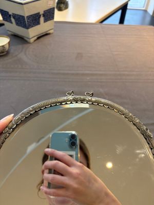 A Chinese silver-plated oval mirror, 19/20th C. — photo 5