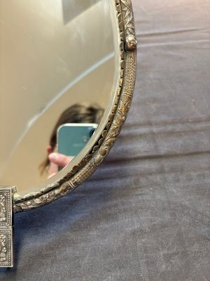 A Chinese silver-plated oval mirror, 19/20th C. — photo 8