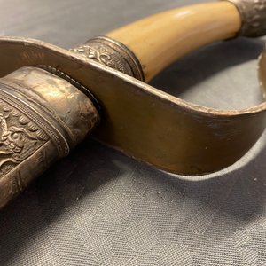 A Chinese silver, tie li mu wood and bone sword, 19th C. — photo 16