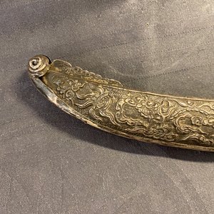 A Chinese silver, tie li mu wood and bone sword, 19th C. — photo 24
