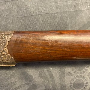 A Chinese silver, tie li mu wood and bone sword, 19th C. — photo 30