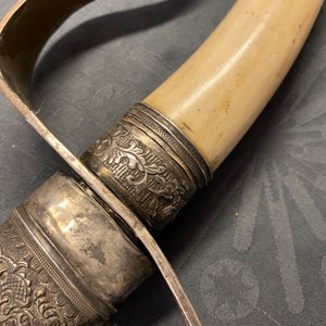 A Chinese silver, tie li mu wood and bone sword, 19th C. — photo 34