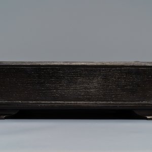 A Chinese soapstone embellished wooden box and cover, 19/20th C. — 照片 5