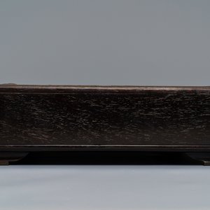 A Chinese soapstone embellished wooden box and cover, 19/20th C. — 照片 6