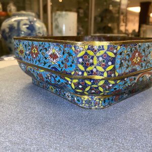 A Chinese square cloisonné bowl, Ming — 照片 13