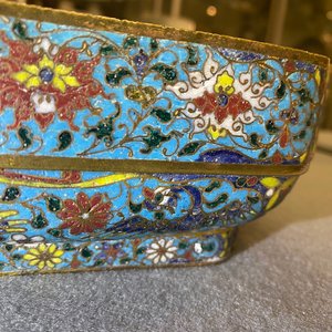 A Chinese square cloisonné bowl, Ming — 照片 15