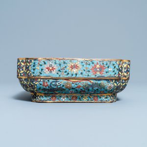 A Chinese square cloisonné bowl, Ming — 照片 3