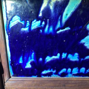 A Chinese square fahua 'Shou Lao' plaque mounted in a wooden table screen, Ming — photo 20
