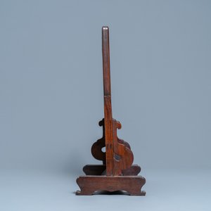 A Chinese square fahua 'Shou Lao' plaque mounted in a wooden table screen, Ming — photo 4