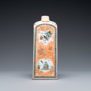 A Chinese square famille verte bottle, Kangxi — photo 3