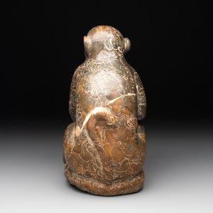 A Chinese stone group of two monkeys, 20th C. — foto 4