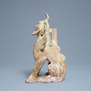A Chinese straw-glazed stoneware 'earth spirit', Sui (581-617) — 照片 5