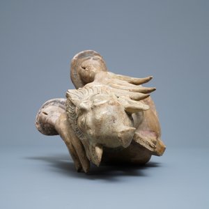 A Chinese straw-glazed stoneware 'earth spirit', Sui (581-617) — 照片 6