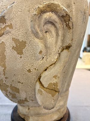 A Chinese stucco head of a Luohan, Qing — 照片 3