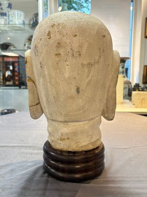 A Chinese stucco head of a Luohan, Qing — 照片 4