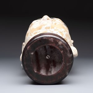 A Chinese stucco head of a Luohan, Qing — 照片 6