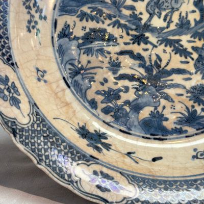 A Chinese Swatow blue and white 'Deer' dish — 照片 2