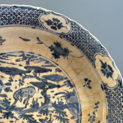 A Chinese Swatow blue and white 'Deer' dish — 照片 4