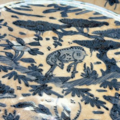A Chinese Swatow blue and white 'Deer' dish — 照片 7