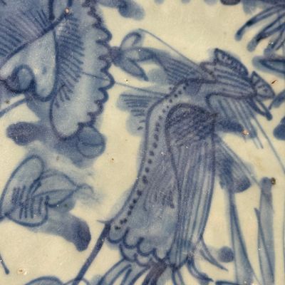 A Chinese Swatow blue and white 'Phoenix' dish — photo 9