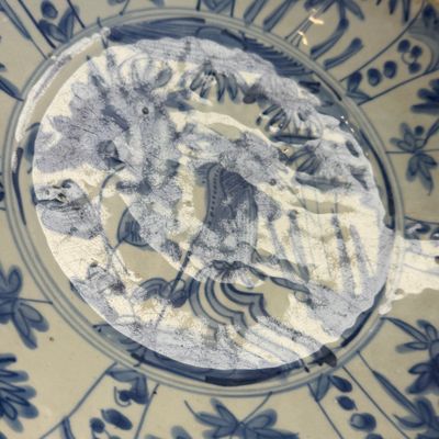 A Chinese Swatow blue and white 'Phoenix' dish — photo 8