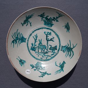 A Chinese Swatow dish with a deer, Ming — photo 8