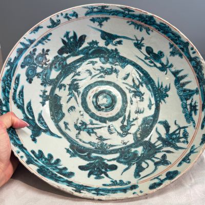 A Chinese Swatow green-enamelled dish — photo 1