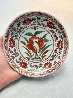 A Chinese Swatow wucai 'egret' plate, Ming — photo 1